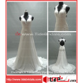 Lace V-Neck Open Back Party Evening Chiffon Bride Gown Bridal Dress Wedding Dress (LT2160)